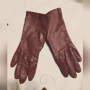 Vintage Mauve Leather Gloves| M